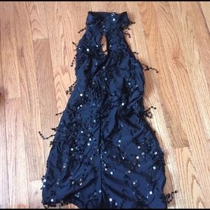 Black Fringe Sequin Dance Costume